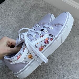Vans Lavender Floral Butterfly Sneakers